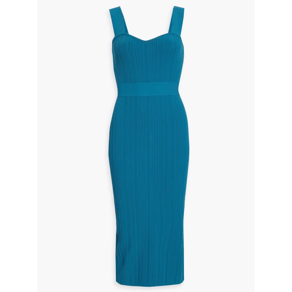 HERVE LEGER Ribbed Pointelle Midi Dress NWT Size S